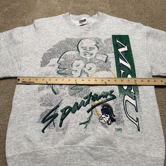Vtg Team Edition Michigan St. Spartans Big Graphic Crewneck Sweatshirt L 90s USA - Picture 13 of 14